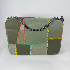 Readymade Khaki Patchwork Big Chain Bag