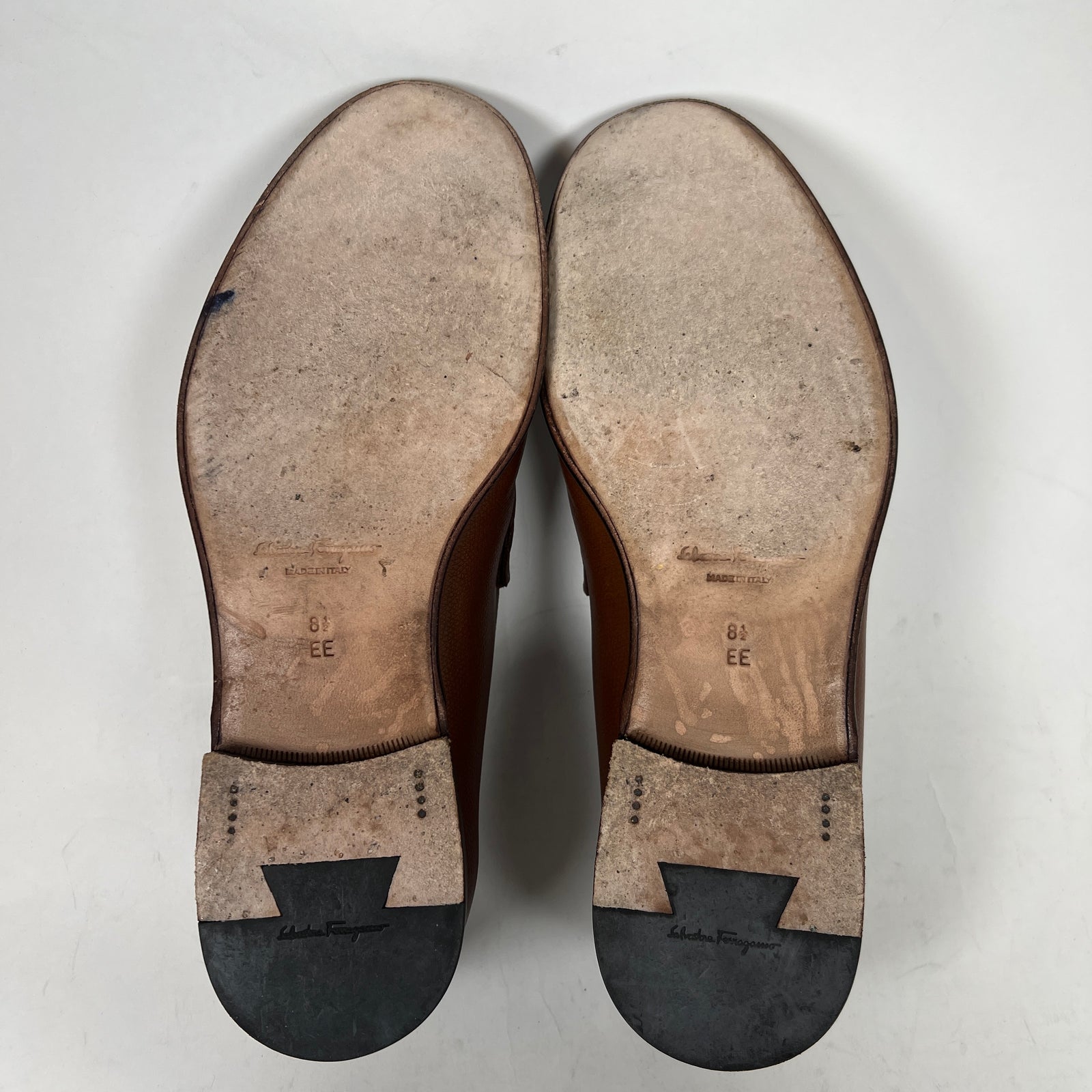 Salvatore Ferragamo Brown Leather Mason Loafers Size 8.5