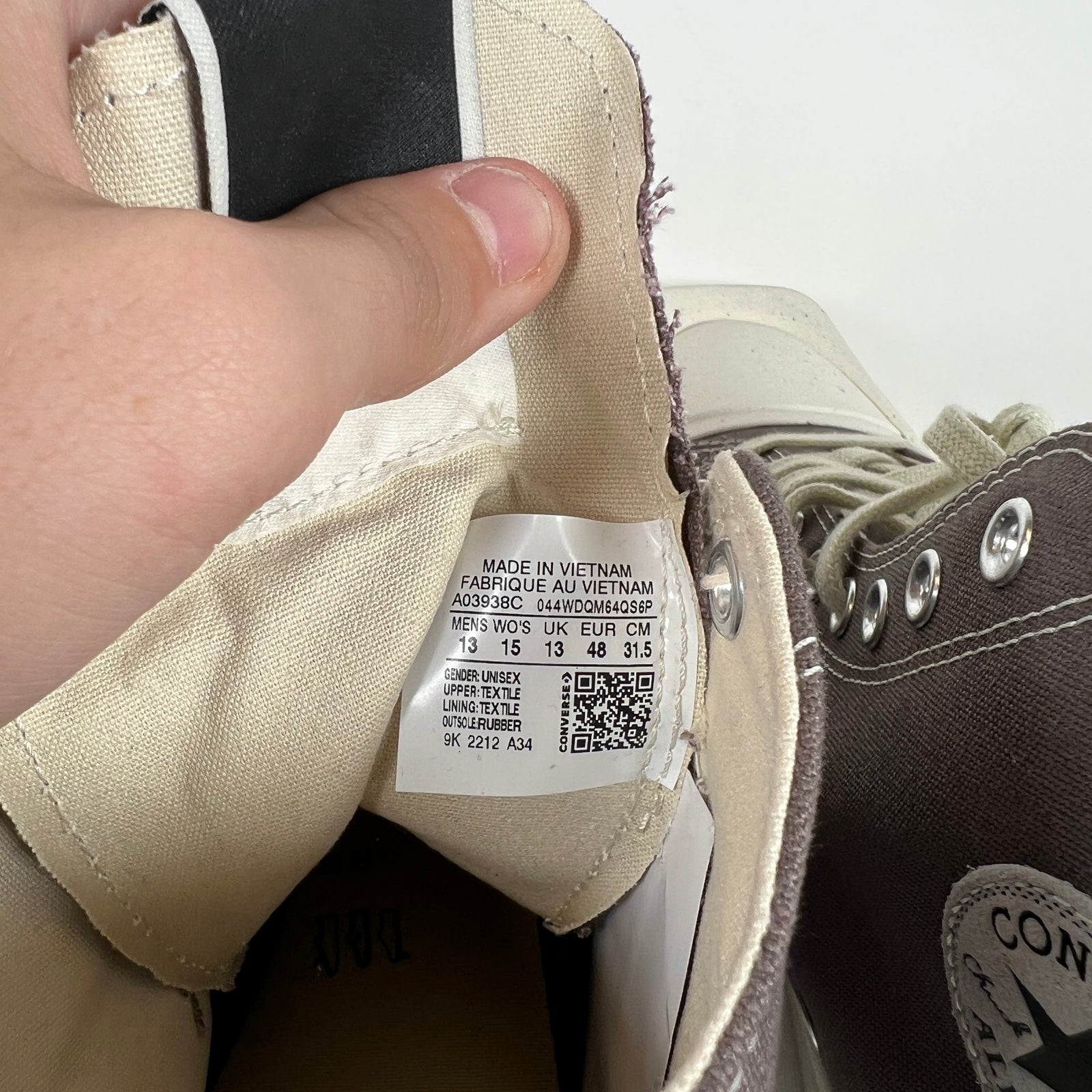 Rick Owens Converse Brown Turbodrk Size 13