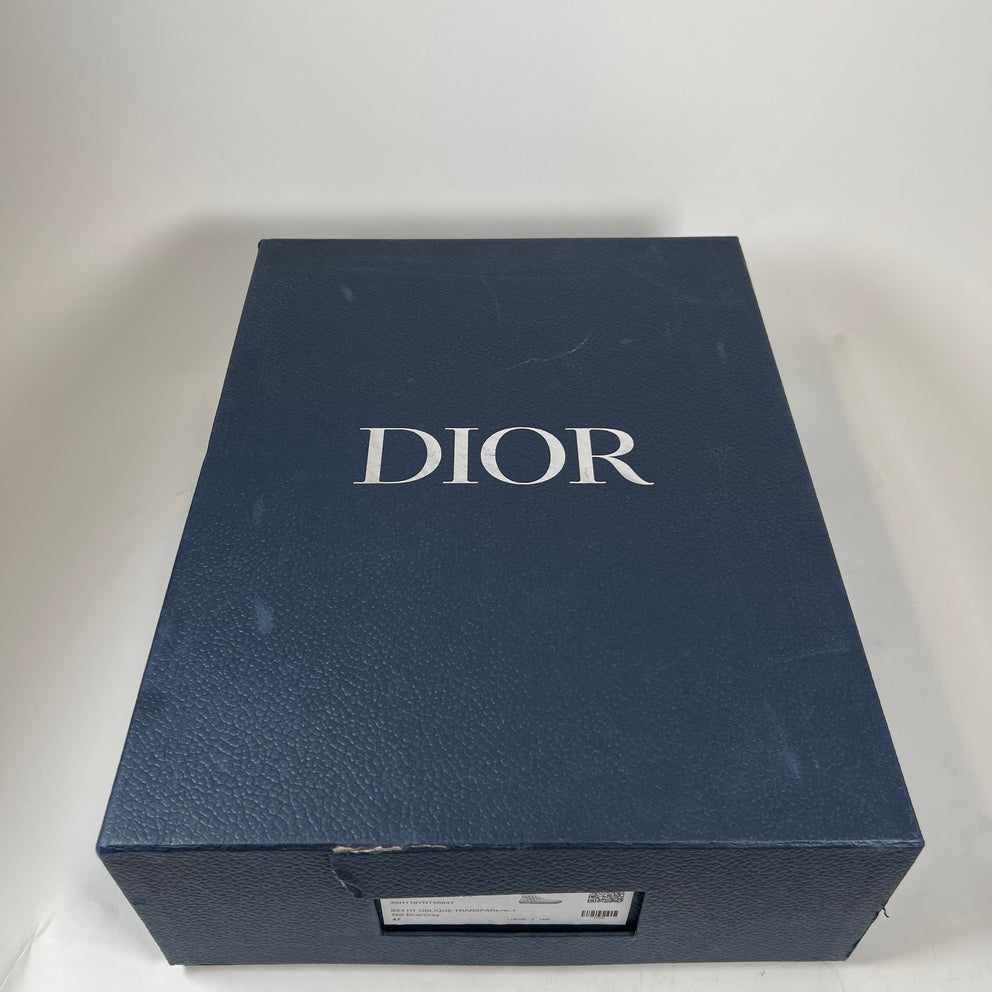 Dior B23 Blue/Grey Oblique Transparent High Top Sneaker Size 47