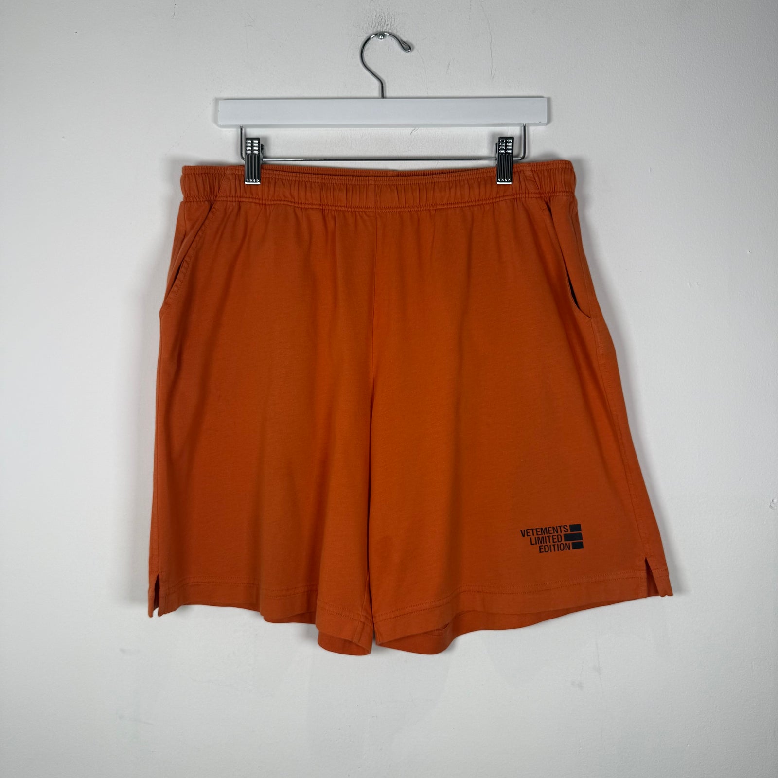Vetements Limited Logo Orange Shorts Size M
