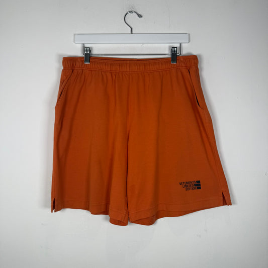 Vetements Limited Logo Orange Shorts Size M