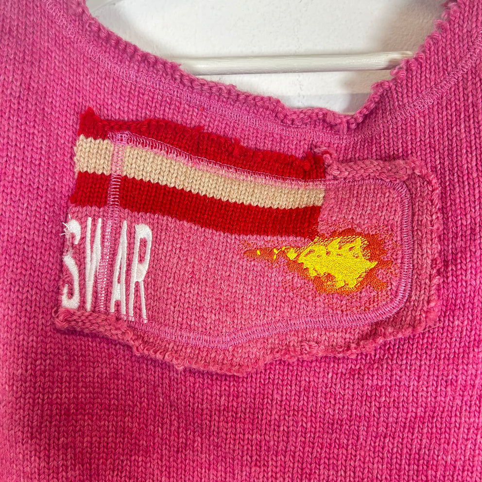 Who Decides War Pink Lardeur Sweater Vest Size L