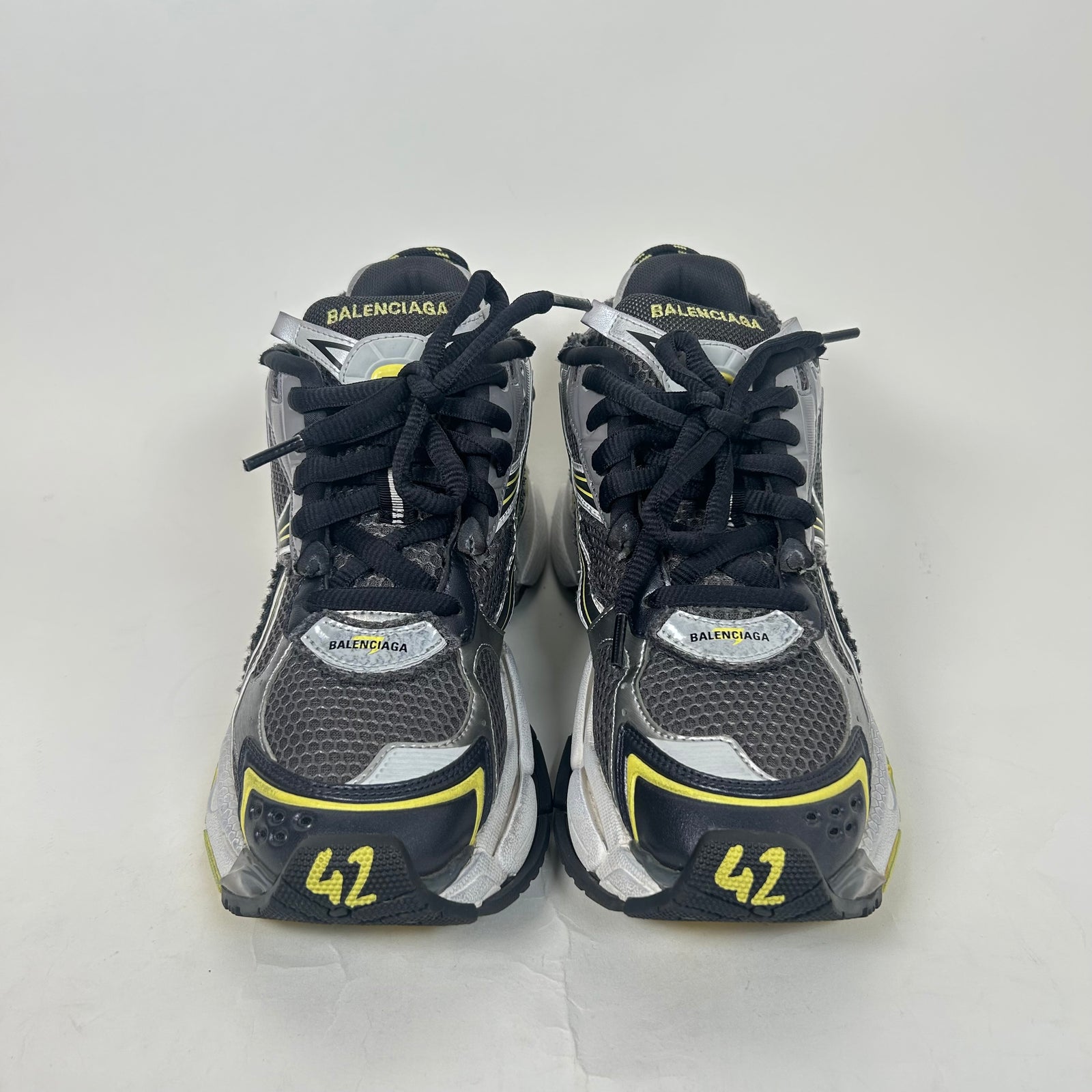 Balenciaga Grey/Yellow Runner Size 42
