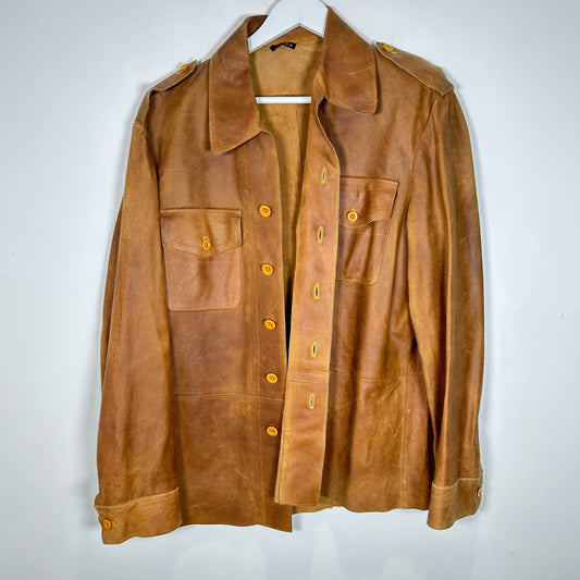 Miu Miu Leather Over Shirt Size 48