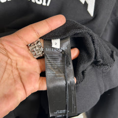 Balenciaga Black Backflip Logo Hoodie Size 2