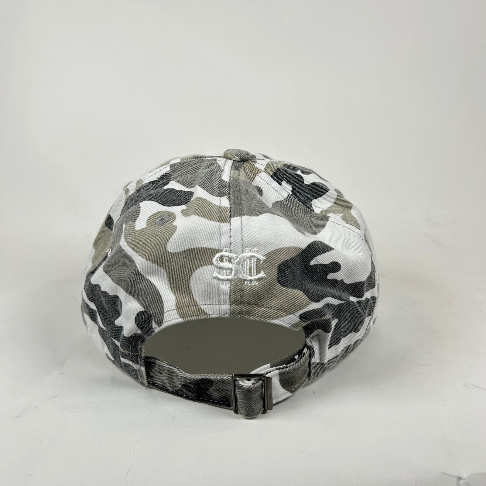 Street Commerce Snow Camo Mirrored Logo Distressed Cap