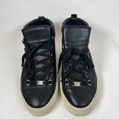 Balenciaga Black Lambskin Arena Sneaker Size 42