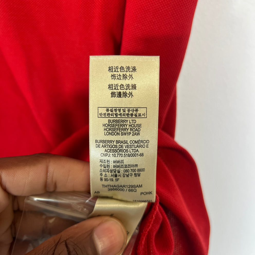 Burberry Brit Red Check Polo Shirt