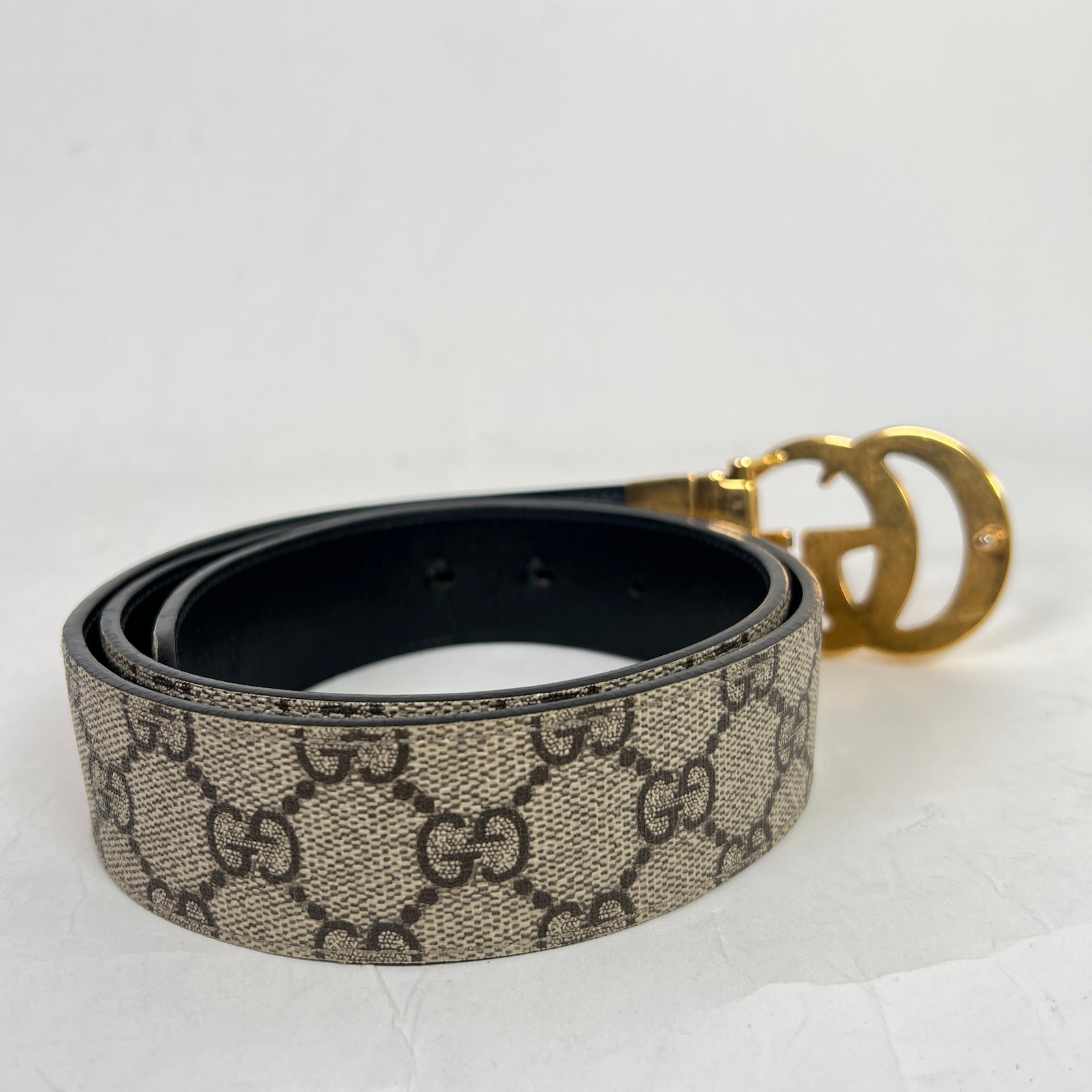 Gucci Gold GG Marmont Reversible Belt