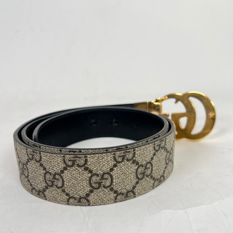Gucci Gold GG Marmont Reversible Belt