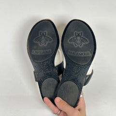 Gucci GG T-Strap Flats Size 40.5