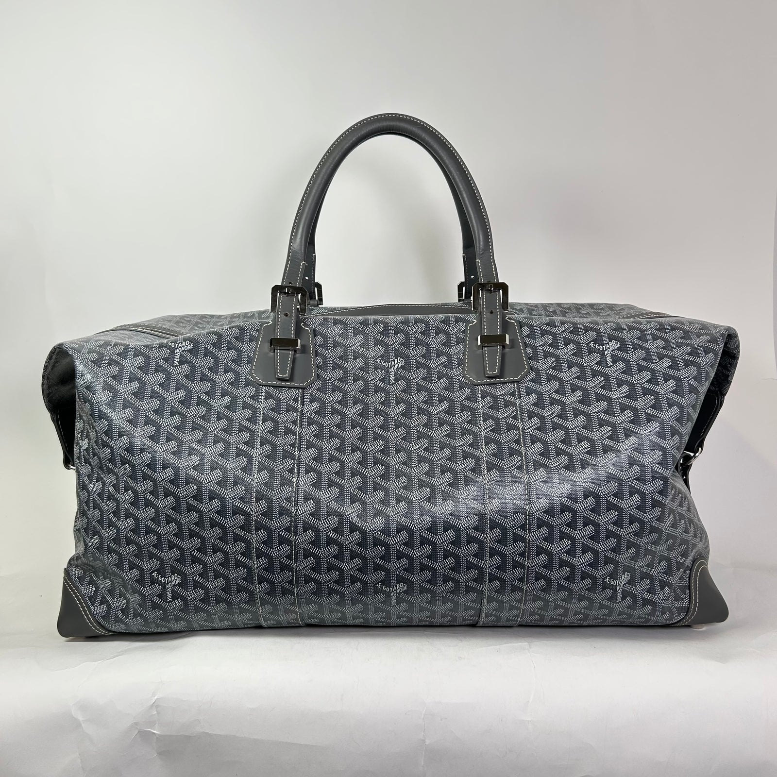 Goyard Grey Goyardine Boeing 55 Travel Duffle Bag