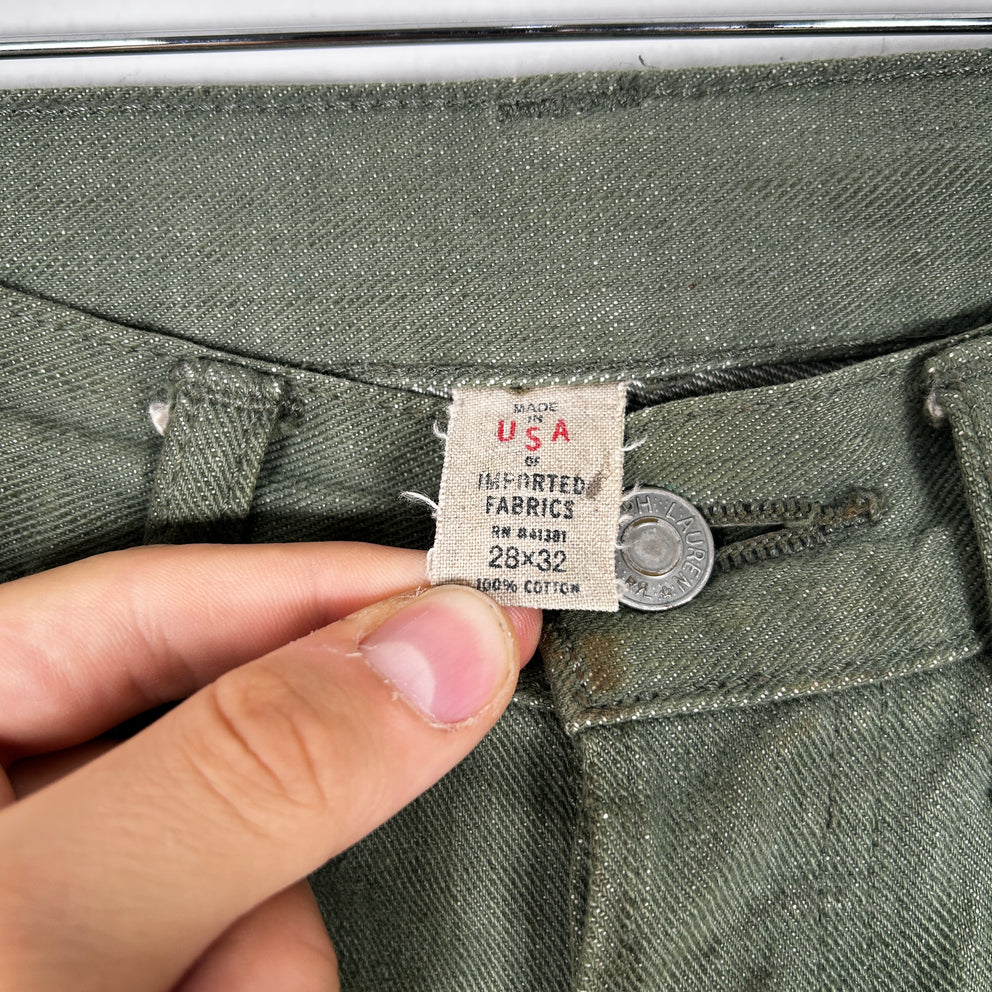 RRL Green Selvedge Straight Leg Jeans Size 28