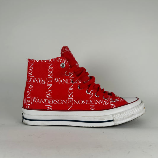 J.W. Anderson Red All Over Logo Converse Size 8