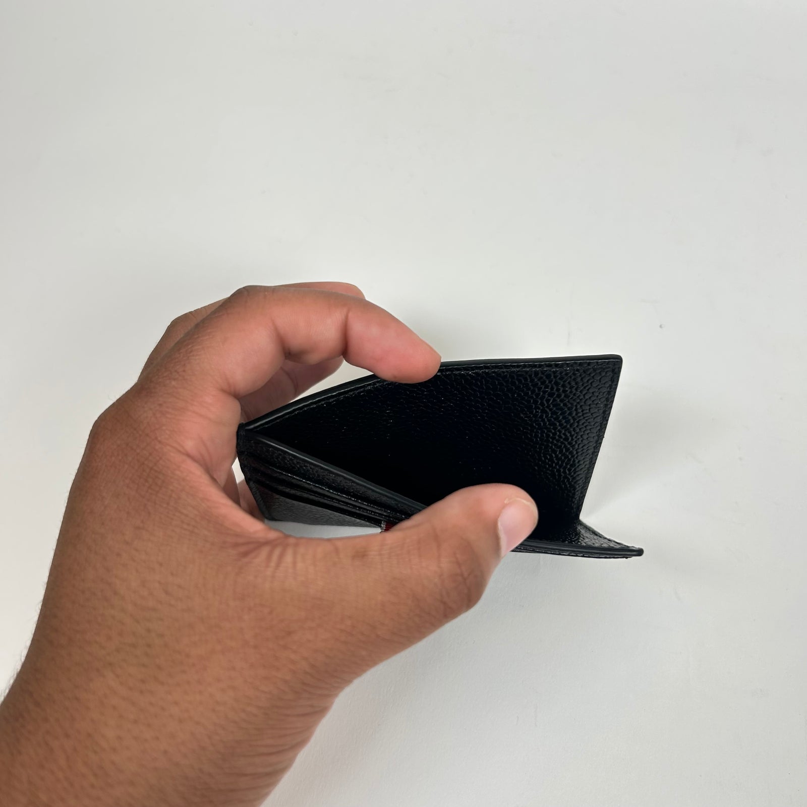 Thom Browne Black Leather Card Holder