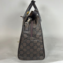 Gucci Brown GG Nylon Boston Bag
