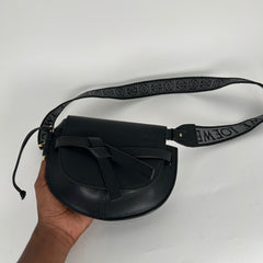 Loewe Mini Gate Dual Black Leather Shoulder Bag