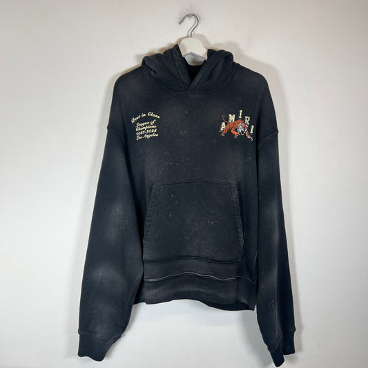 Amiri Vintage Black Tiger Varsity Hoodie Size S