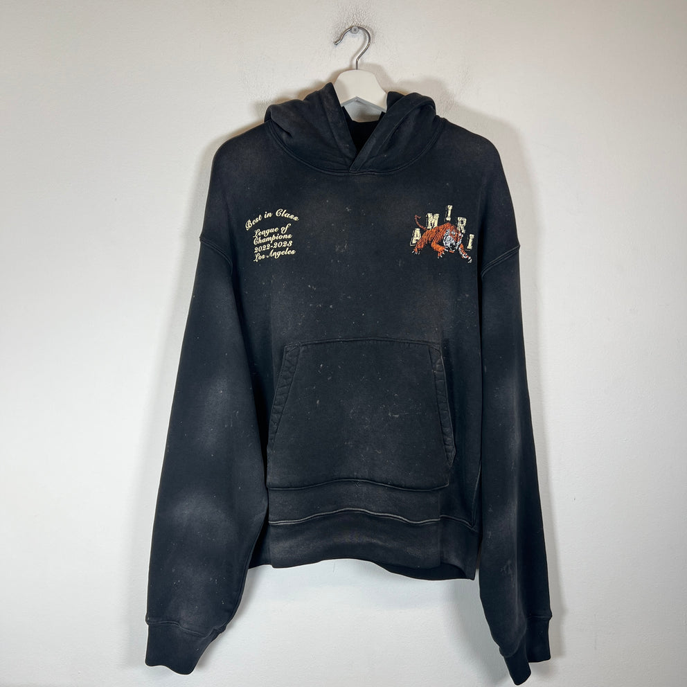 Amiri Vintage Black Tiger Varsity Hoodie Size S