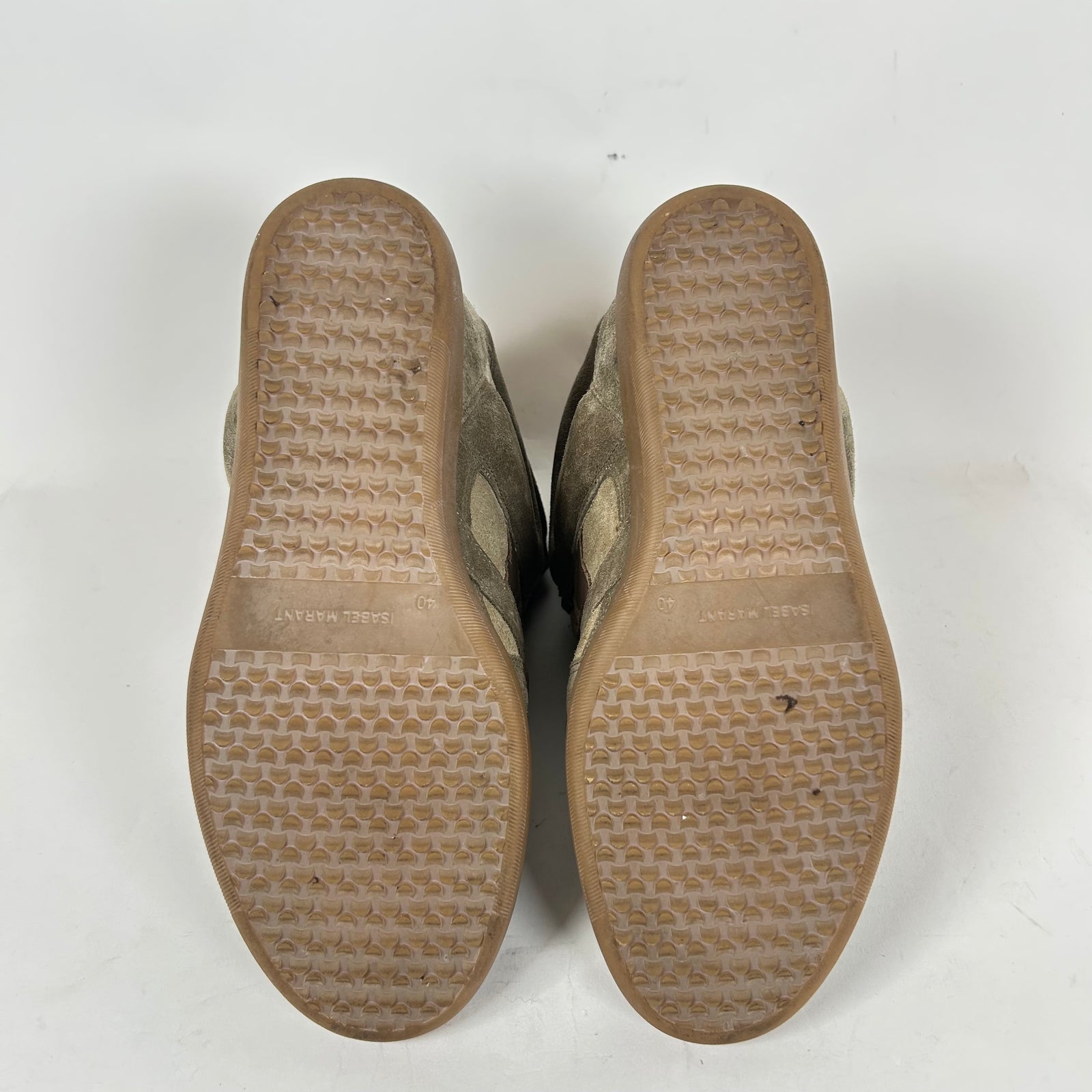 Isabel Marant Beige Leather Suede Bekket Sneaker Size 40