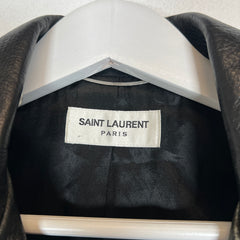 Saint Laurent Paris FW16 Distressed L01 Leather Biker Jacket Size 44