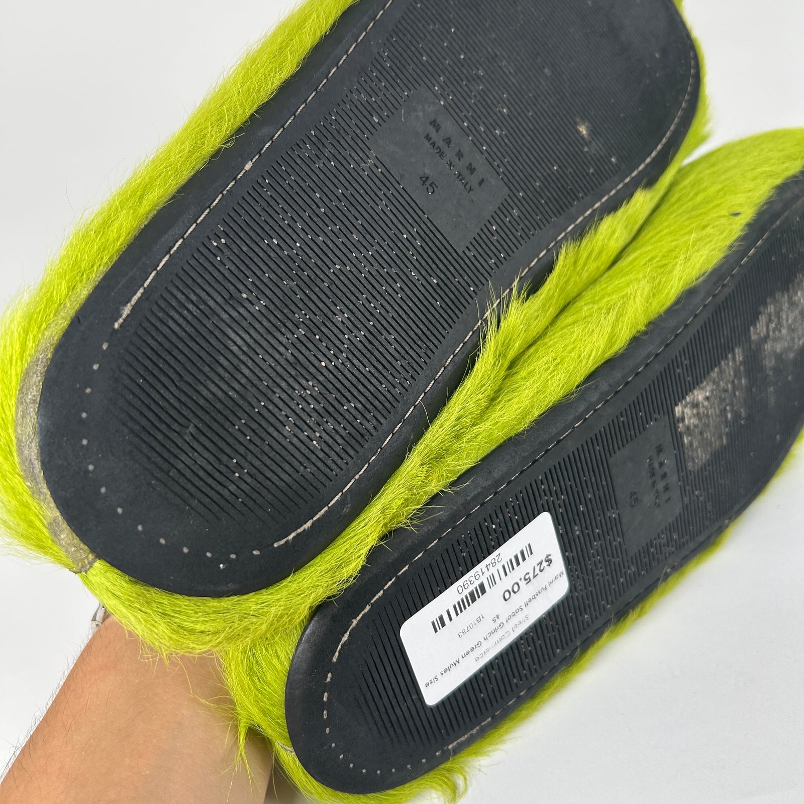 Marni Fussbett Sabot Grinch Green Mules Size 45
