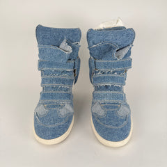 Isabel Marant Blue Bekkett Denim Sneakers Size 38