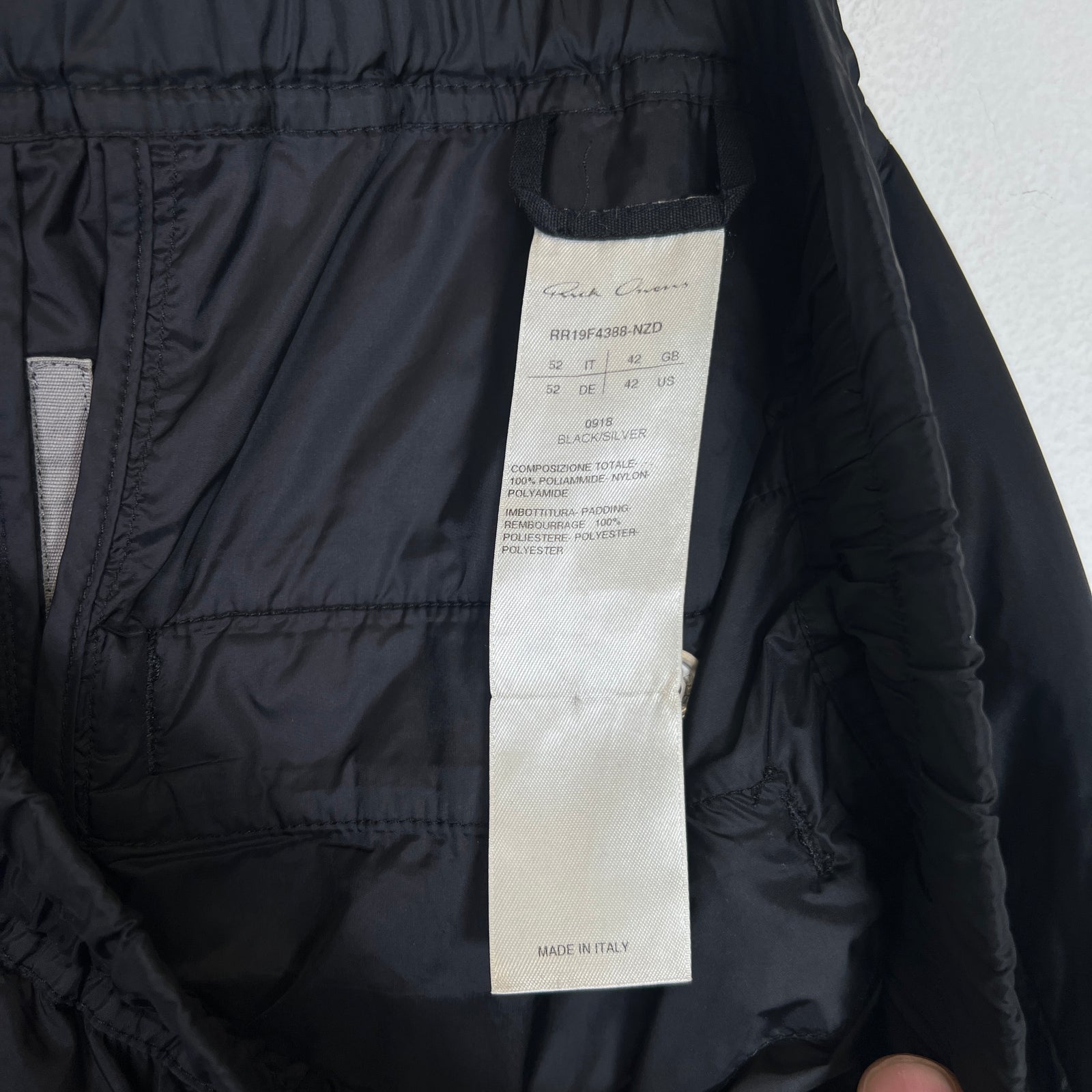 Rick Owens FW19 'Larry' Spray Gradient Insulated Pants