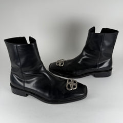Balenciaga Rim BB Icon Leather Ankle Boots Size 43