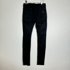 Amiri Black MX1 Embroidered Leather Logo Denim Jeans Size 30