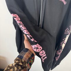 Chrome Hearts Black/Pink Deadly Doll Zip-Up Hoodie Size L