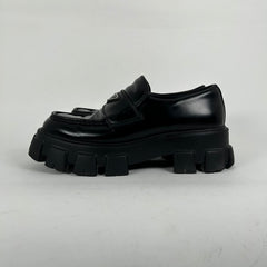 Prada Black Leather Monolith Sneakers Size 10