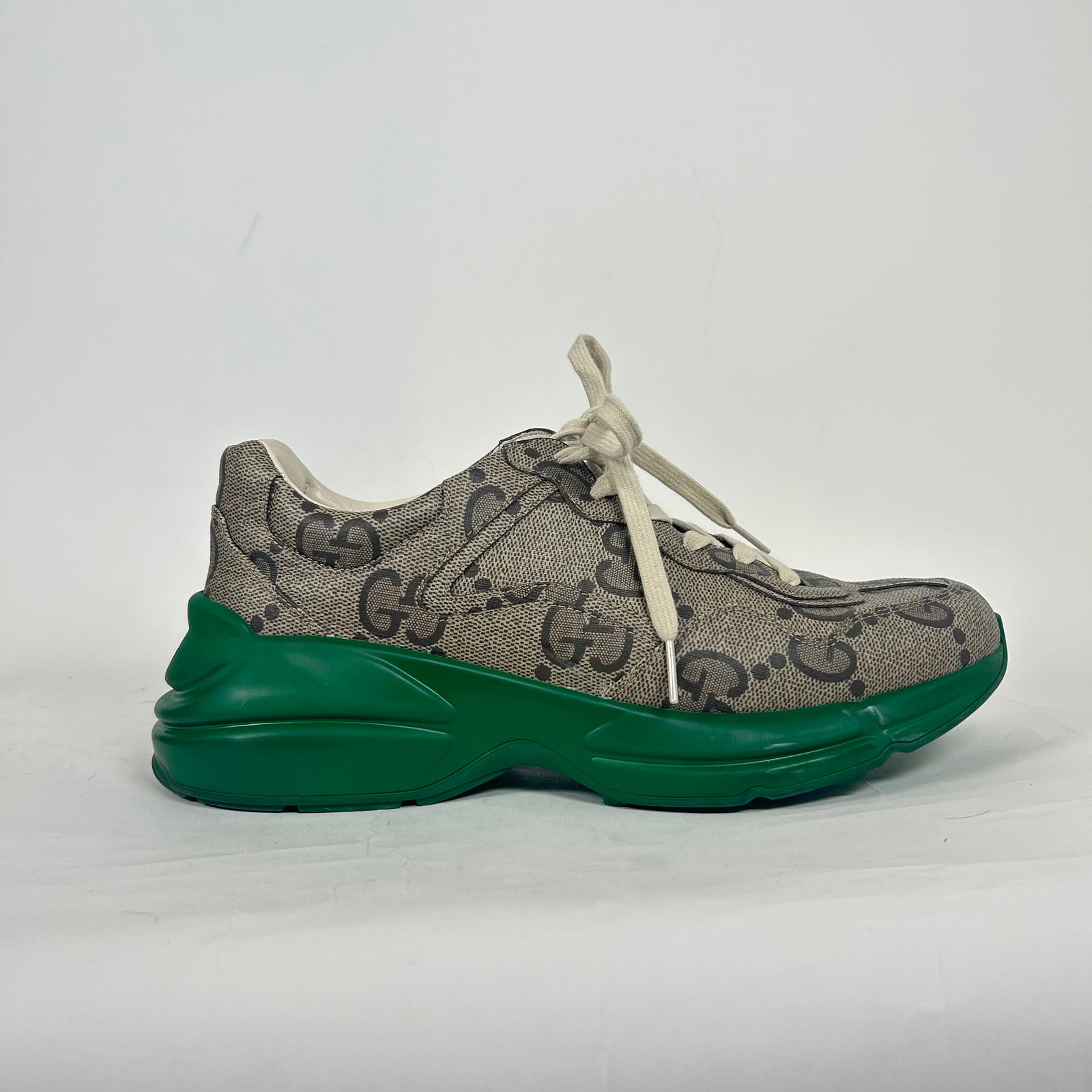 Gucci Green Jumbo GG Rhyton Sneaker Size 10.5
