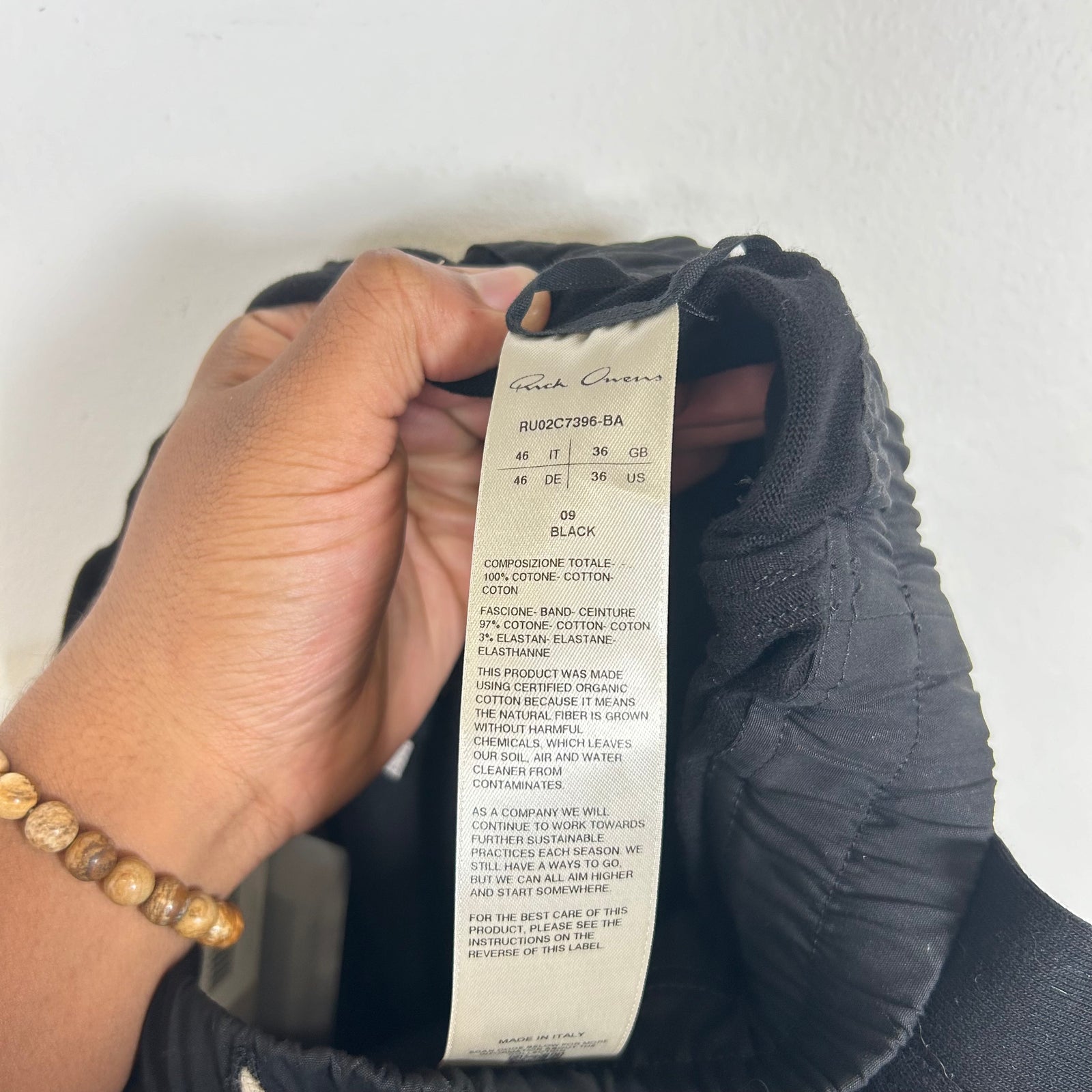 Rick Owens Black Mastadon Cargos Size 46