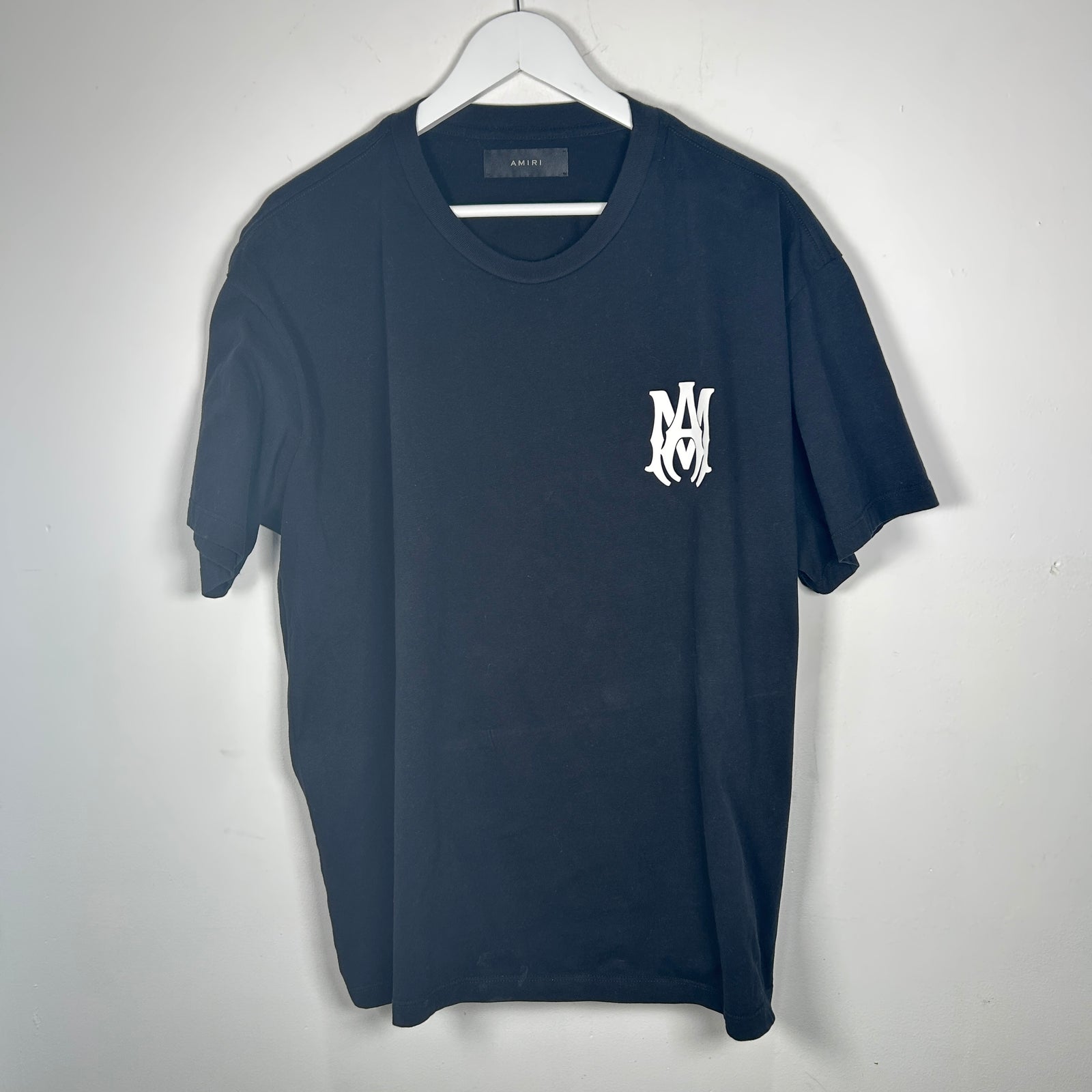 Amiri Black 'AM' Logo T-Shirt Size L