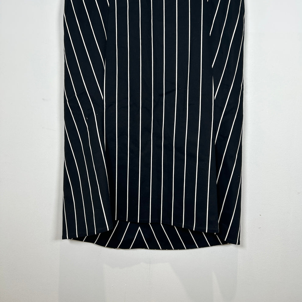 Balenciaga Paris Black Stripe Sleeveless Dress Size 38