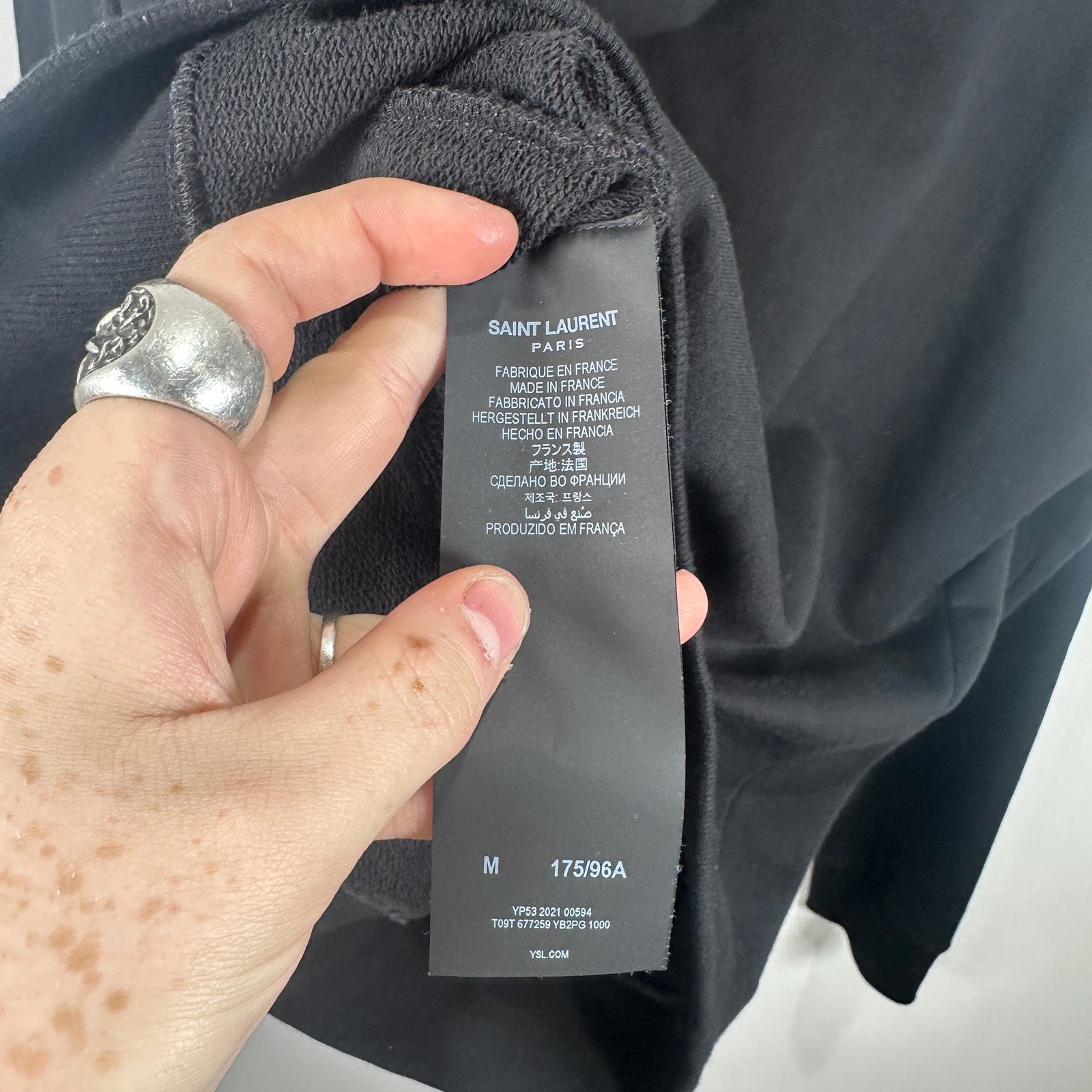 Saint Laurent ' Spell-Out' Logo Hoodie Size M