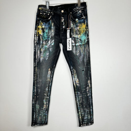 Purple Black Waxed Painter Jean Size 31