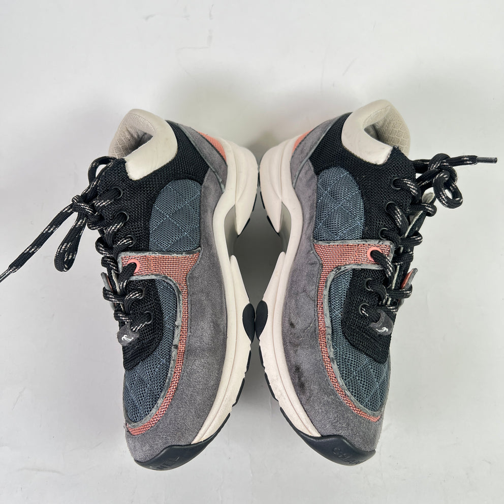 Chanel Grey/Pink Interlocking CC Runners