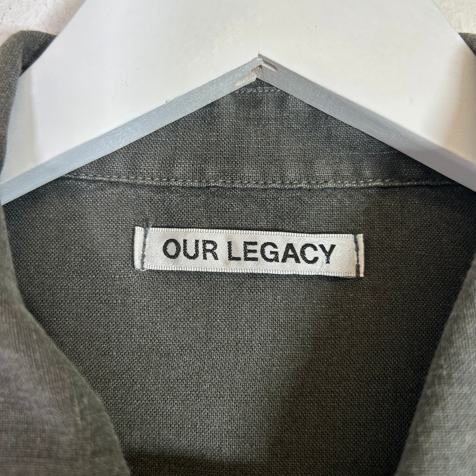 Our Legacy Dark Olive Puff Pocket Shirt Size 46