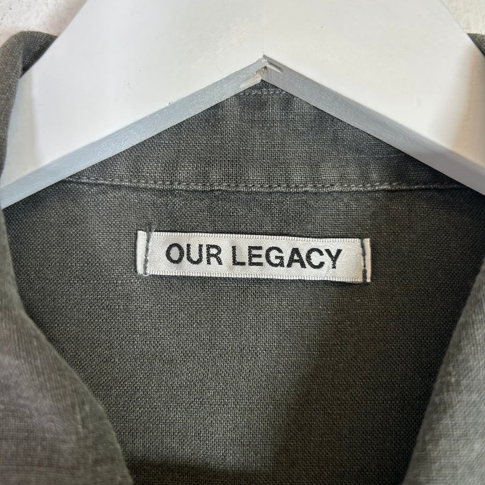 Our Legacy Dark Olive Puff Pocket Shirt Size 46