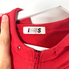 Issey Miyake Red 'Sport' Logo Zip-Up Hoodie Size S