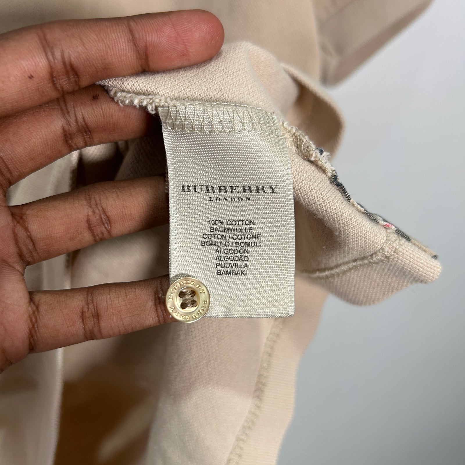 Burberry Brit Nova Plaid Polo Size Large