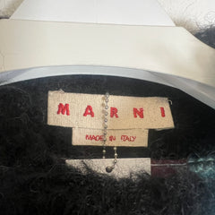 Marni Black/Blue Striped Mohair Sweater Size 46