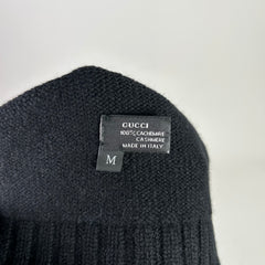 Gucci Vintage Ribbed Web Cashmere Beanie
