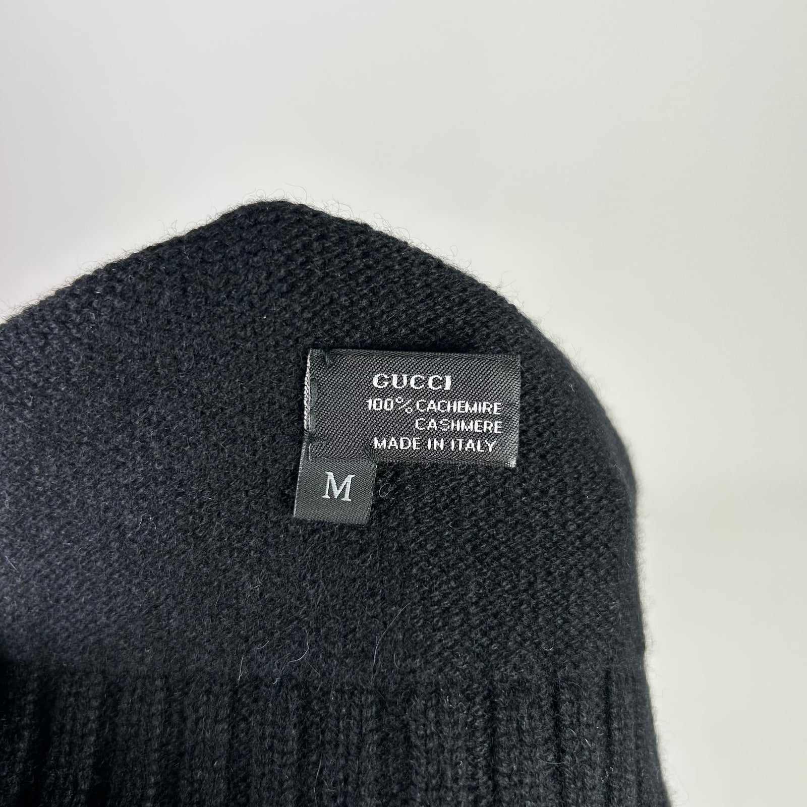 Gucci Vintage Ribbed Web Cashmere Beanie