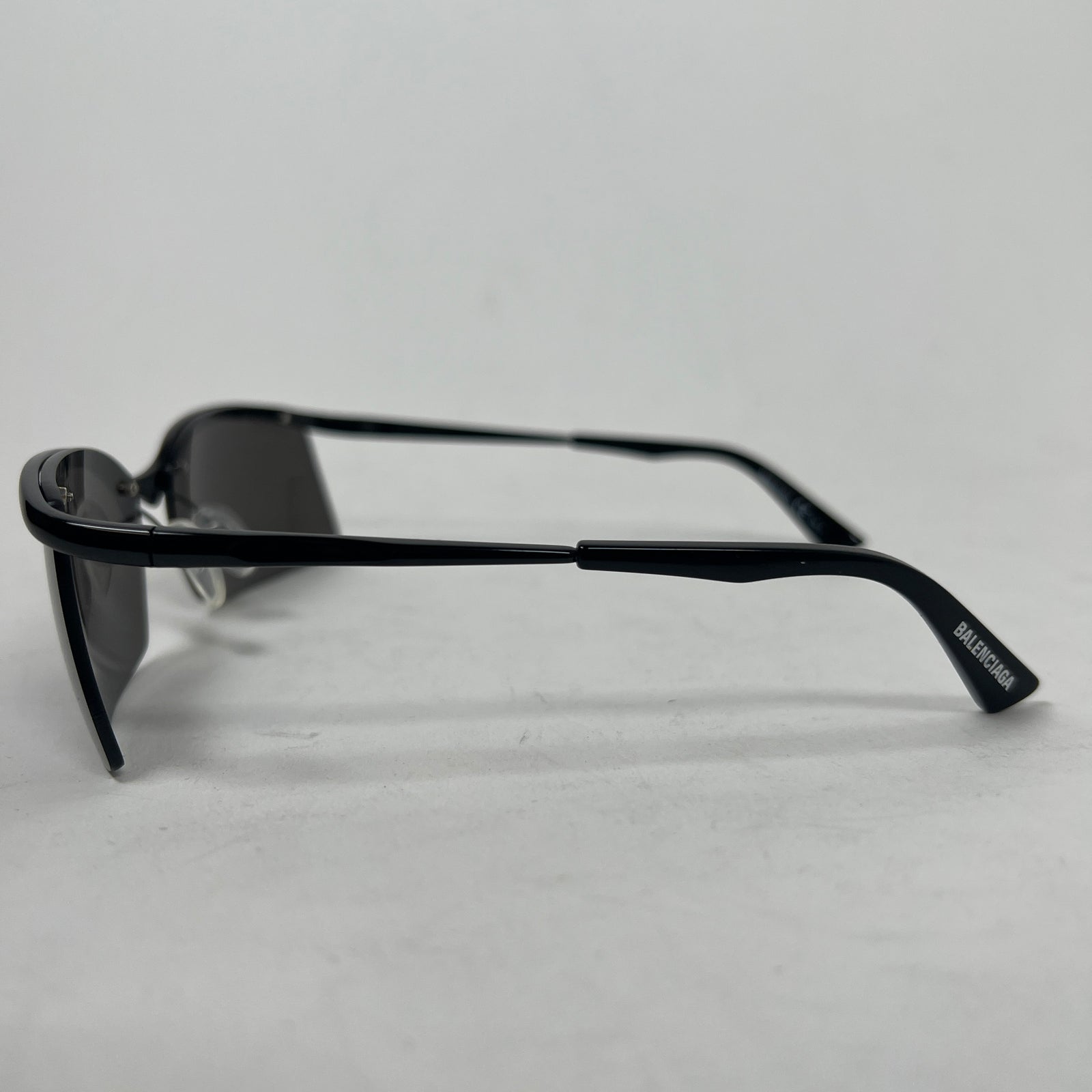 Balenciaga Black Fire Rectangle Sunglasses