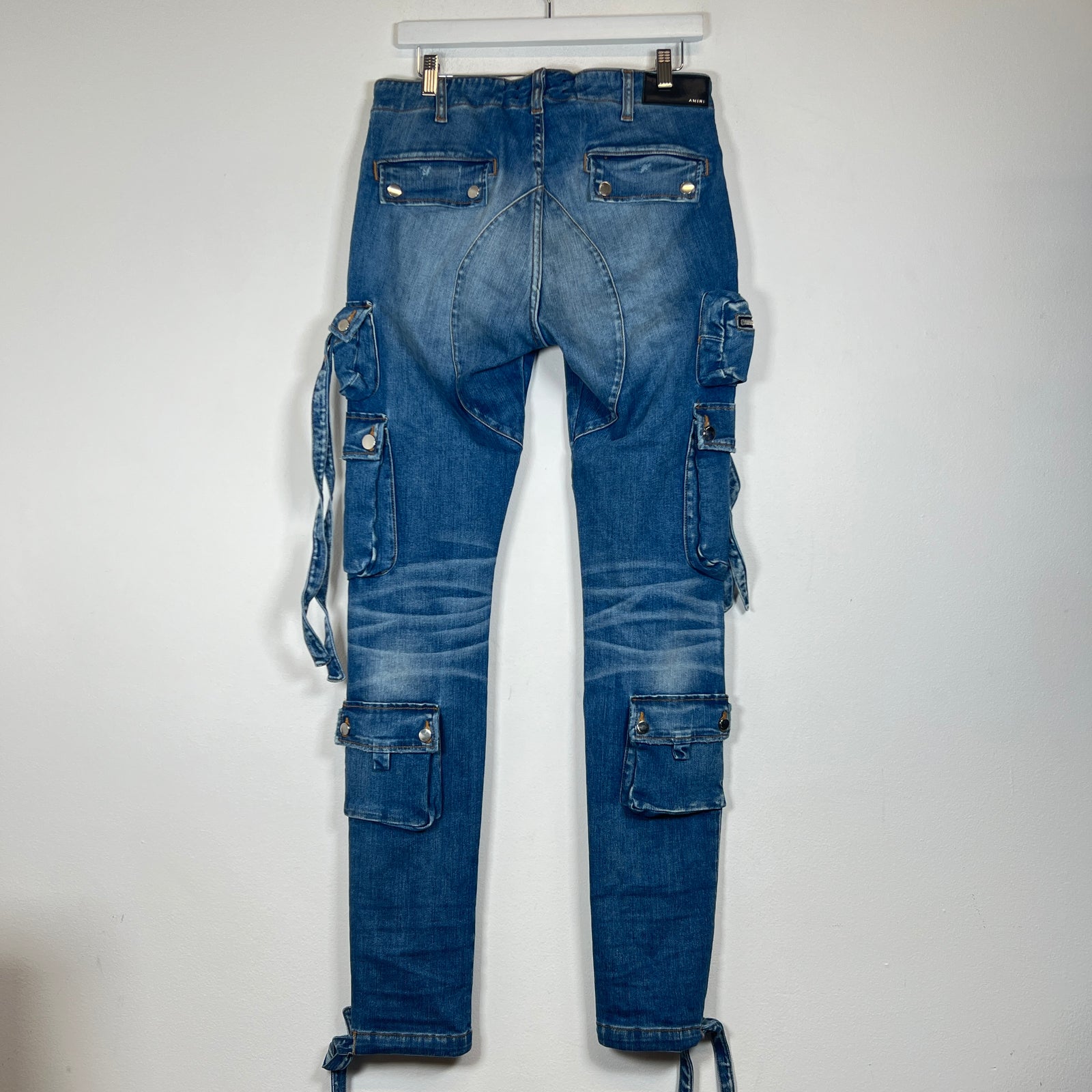 Amiri Blue Tactical Cargo Jeans Size 33