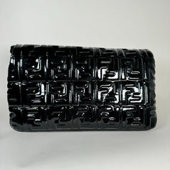 Fendi Black FF Embossed Patent Leather Shopper Tote